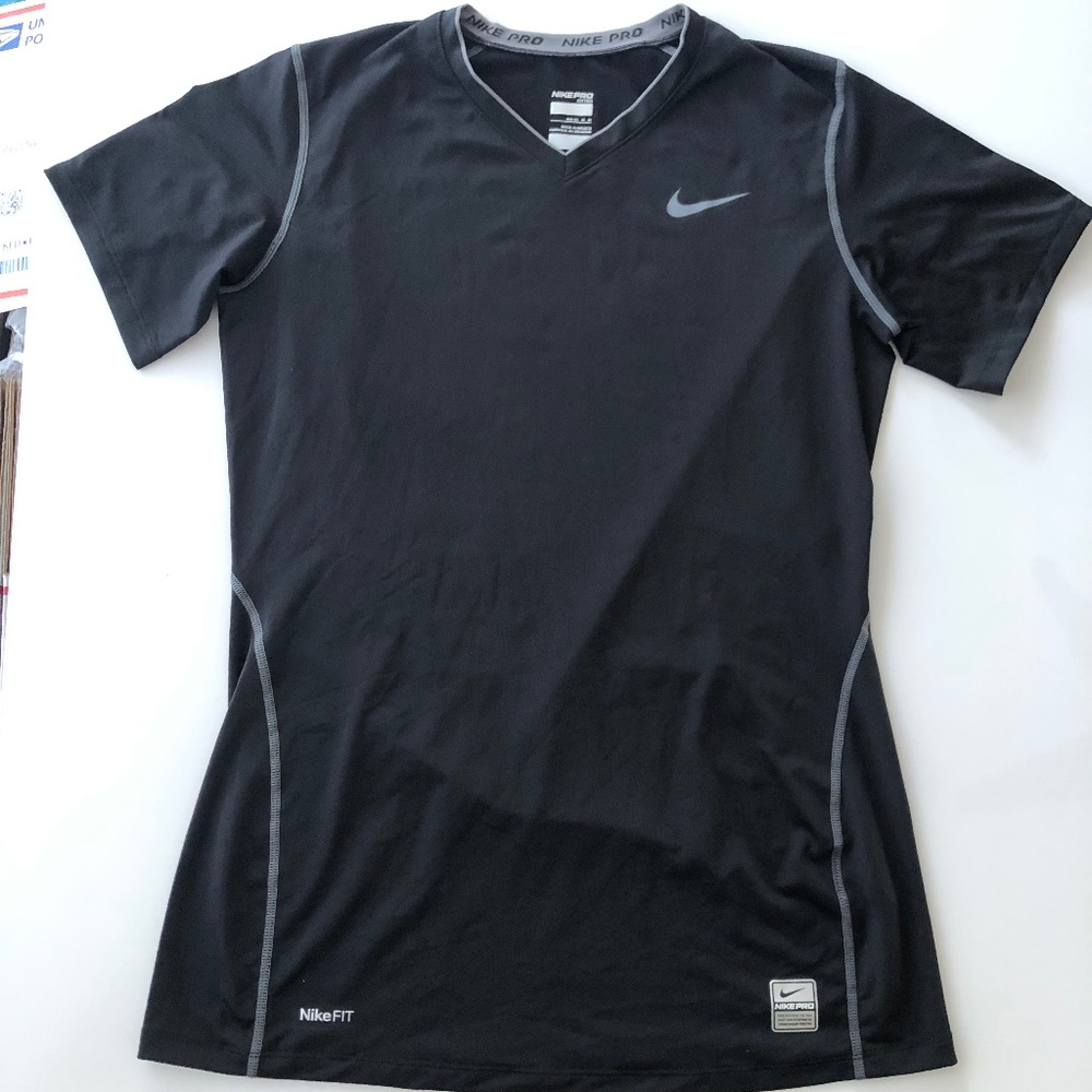 NWOT Nike Pro fit black athletic shirt. Size M (8-10)